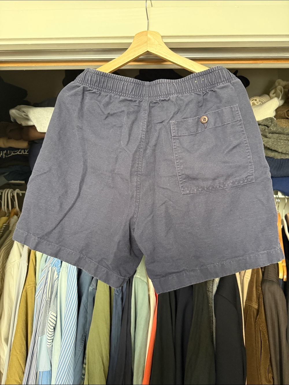 J. Crew Men’s 5.5 Navy Linen Cotton Pier Shorts - Picture 3 of 3